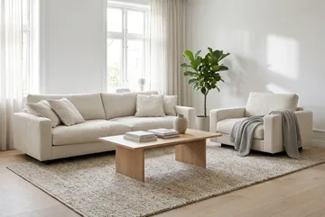 Valencia-sohvaryhmä Extra Syvä 4-istuttava Sohva + Nojatuoli - Beige - Huonekalut - Sohva - Sohvaryhmä