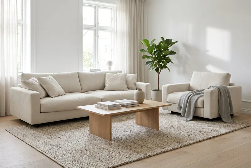 Valencia-sohvaryhmä Extra Syvä 4-istuttava Sohva + Nojatuoli - Beige - Huonekalut - Sohva - Sohvaryhmä