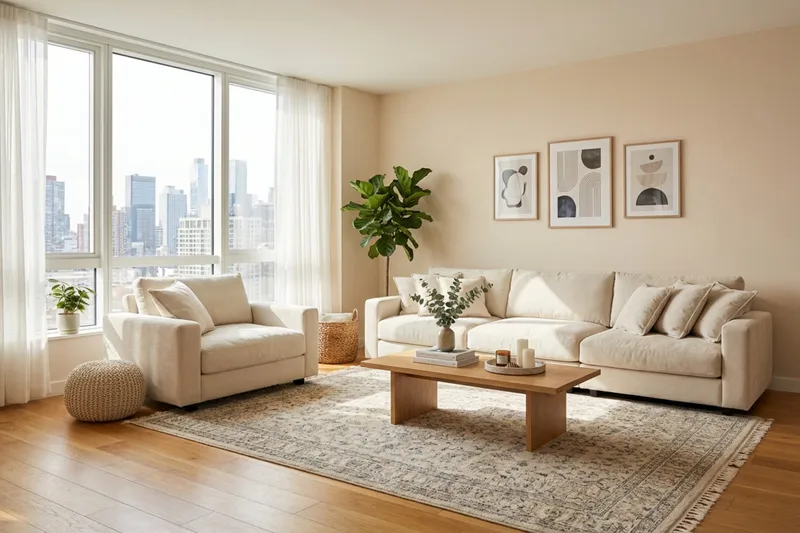 Valencia-sohvaryhmä extra syvä 5-istuttava sohva + nojatuoli chenille-kankaalla - Beige - Huonekalut - Sohva - Sohvaryhmä