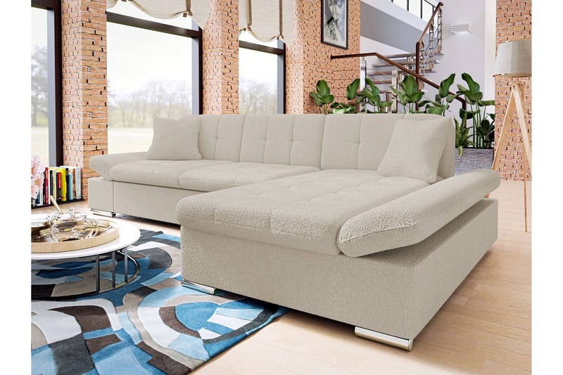 Vananda Sohva Divaanilla 3-ist. - Beige - Huonekalut - Sohva - Divaanisohva - 3 istuttava sohva divaanilla