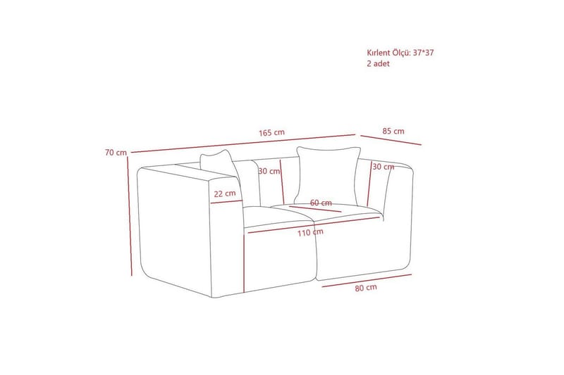 Veyno Sohva 2-sits - Antrasiitti - Huonekalut - Sohva - 2:n istuttava sohva