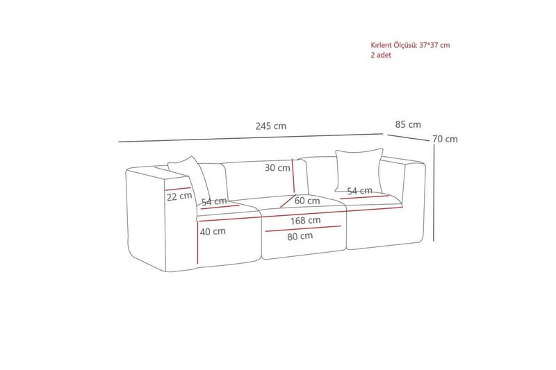 Veyno Sohva 3-sits - Vihreä - Huonekalut - Sohva - 3:n istuttava sohva