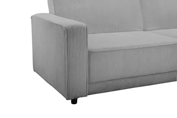 Vuodesohva Allie Harmaa, Cordoroy, 81x225x91 cm - Harmaa, Cordoroy, 81x225x91 cm - Huonekalut - Sohva - Vuodesohva - 3 istuttava vuodesohva