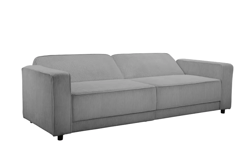 Vuodesohva Allie Harmaa, Cordoroy, 81x225x91 cm - Harmaa, Cordoroy, 81x225x91 cm - Huonekalut - Sohva - Vuodesohva - 3 istuttava vuodesohva