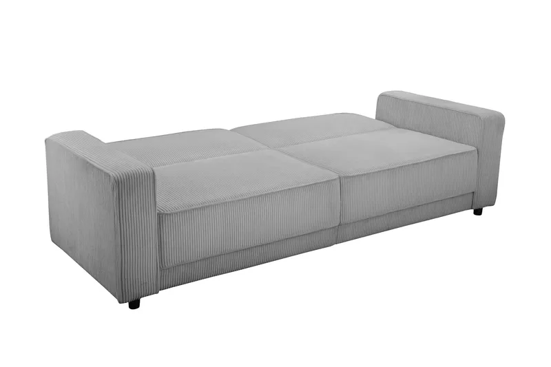 Vuodesohva Allie Harmaa, Cordoroy, 81x225x91 cm - Harmaa, Cordoroy, 81x225x91 cm - Huonekalut - Sohva - Vuodesohva - 3 istuttava vuodesohva
