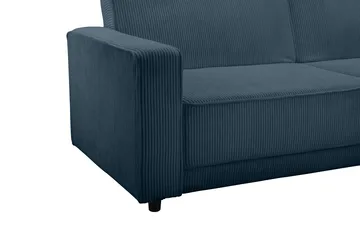 Vuodesohva Allie Sininen, Cordoroy, 81x225x91 cm - Sininen, Cordoroy, 81x225x91 cm - Huonekalut - Sohva - Vuodesohva - 3 istuttava vuodesohva