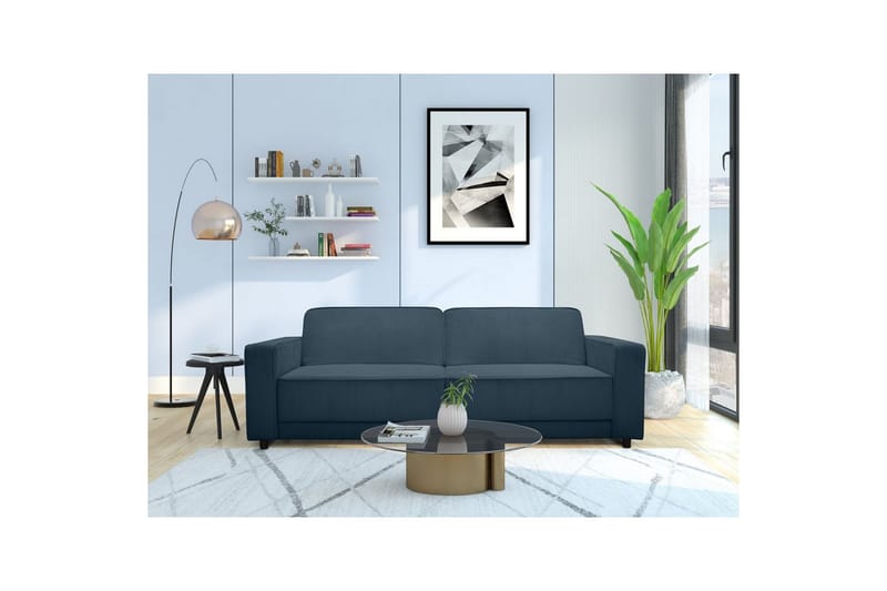 Vuodesohva Allie Sininen, Cordoroy, 81x225x91 cm - Sininen, Cordoroy, 81x225x91 cm - Huonekalut - Sohva - Vuodesohva