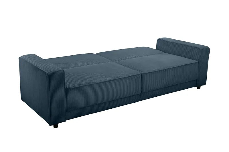 Vuodesohva Allie Sininen, Cordoroy, 81x225x91 cm - Sininen, Cordoroy, 81x225x91 cm - Huonekalut - Sohva - Vuodesohva - 3 istuttava vuodesohva