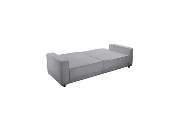 Vuodesohva Allie Vaaleanharmaa, Sametti, 81x225x91 cm - Vaaleanharmaa, Sametti, 81x225x91 cm - Huonekalut - Sohva - Vuodesohva - 3 istuttava vuodesohva