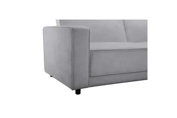Vuodesohva Allie Vaaleanharmaa, Sametti, 81x225x91 cm - Vaaleanharmaa, Sametti, 81x225x91 cm - Huonekalut - Sohva - Vuodesohva - 3 istuttava vuodesohva