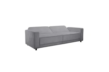 Vuodesohva Allie Vaaleanharmaa, Sametti, 81x225x91 cm - Vaaleanharmaa, Sametti, 81x225x91 cm - Huonekalut - Sohva - Vuodesohva - 3 istuttava vuodesohva