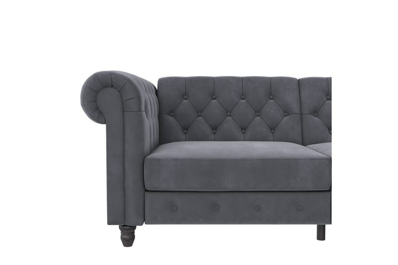 Vuodesohva Felix 236x87x83 cm, Antrasiitti, Sametti - 236x87x83 cm, Antrasiitti, Sametti - Huonekalut - Sohva - Vuodesohva