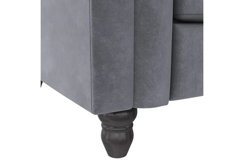 Vuodesohva Felix 236x87x83 cm, Antrasiitti, Sametti - 236x87x83 cm, Antrasiitti, Sametti - Huonekalut - Sohva - Vuodesohva - 3 istuttava vuodesohva