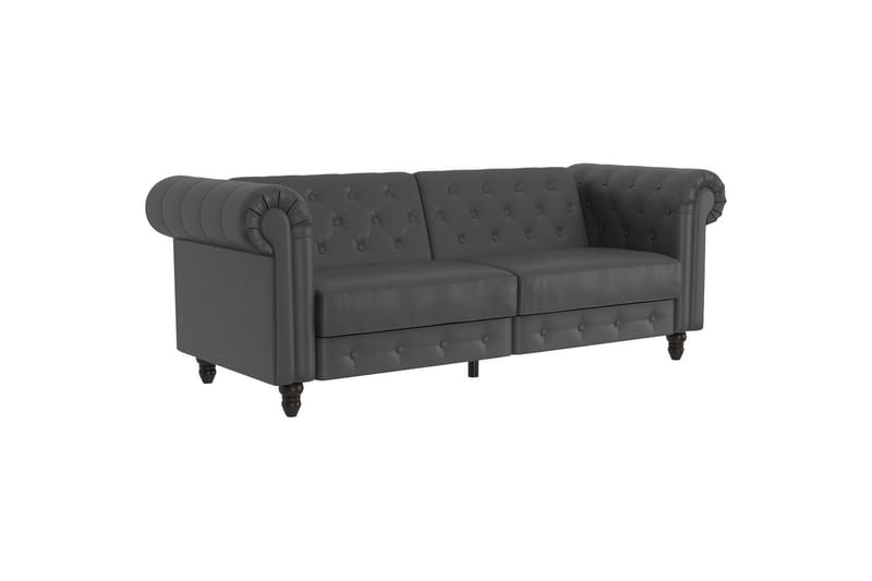 Vuodesohva Felix 236x87x83 cm, Harmaa, PU/Puu/Metalli - 236x87x83 cm, Harmaa, PU/Puu/Metalli - Huonekalut - Sohva - Vuodesohva