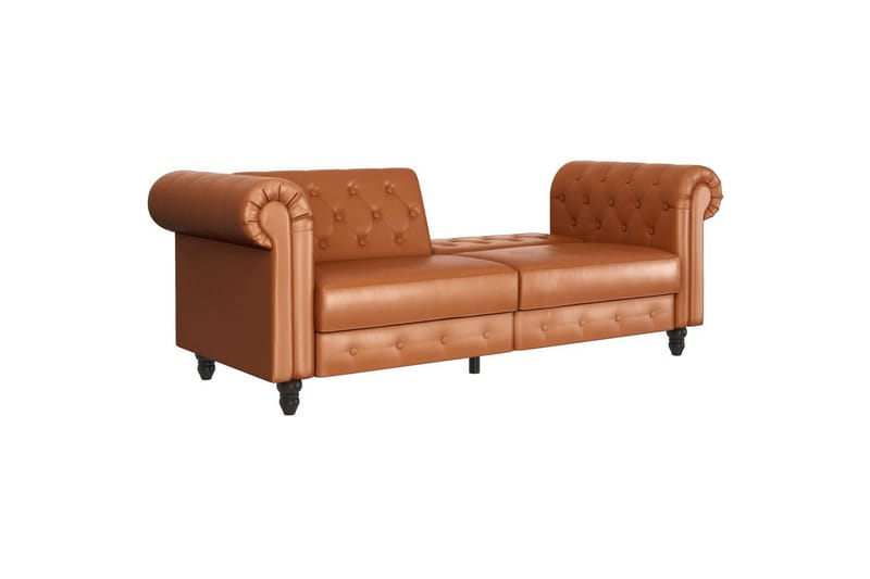 Vuodesohva Felix 236x87x83 cm, Konjakki, PU/Puu/Metalli - 236x87x83 cm, Konjakki, PU/Puu/Metalli - Huonekalut - Sohva - Vuodesohva