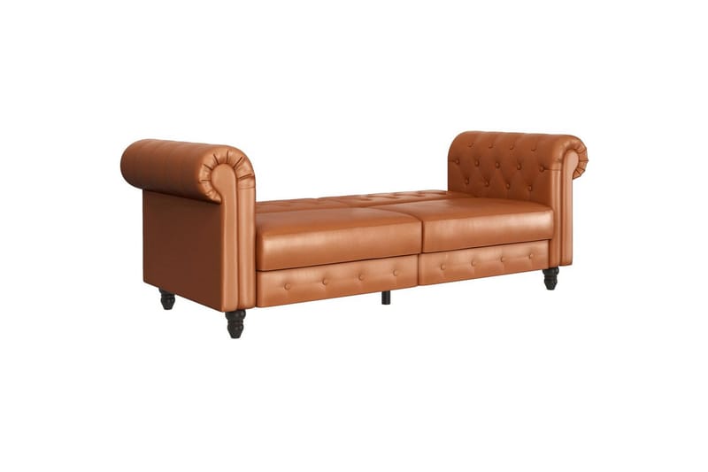 Vuodesohva Felix 236x87x83 cm, Konjakki, PU/Puu/Metalli - 236x87x83 cm, Konjakki, PU/Puu/Metalli - Huonekalut - Sohva - Vuodesohva