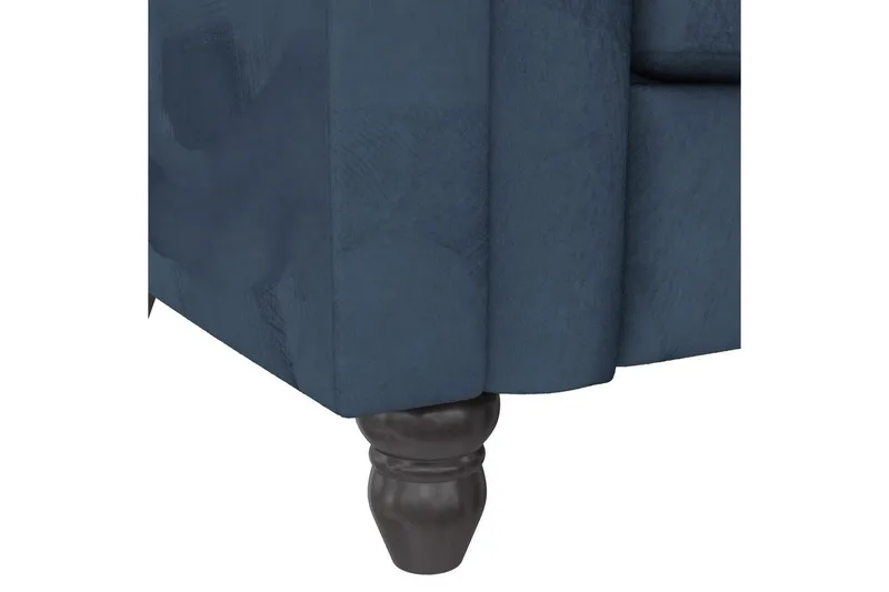 Vuodesohva Felix 236x87x83 cm, Sininen, Sametti - 236x87x83 cm, Sininen, Sametti - Huonekalut - Sohva - Vuodesohva - 3 istuttava vuodesohva