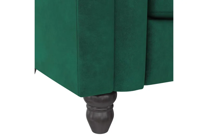 Vuodesohva Felix 236x87x83 cm, Tummanvihreä, Sametti - 236x87x83 cm, Tummanvihreä, Sametti - Huonekalut - Sohva - Vuodesohva - 3 istuttava vuodesohva