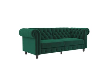Vuodesohva Felix 236x87x83 cm, Tummanvihreä, Sametti