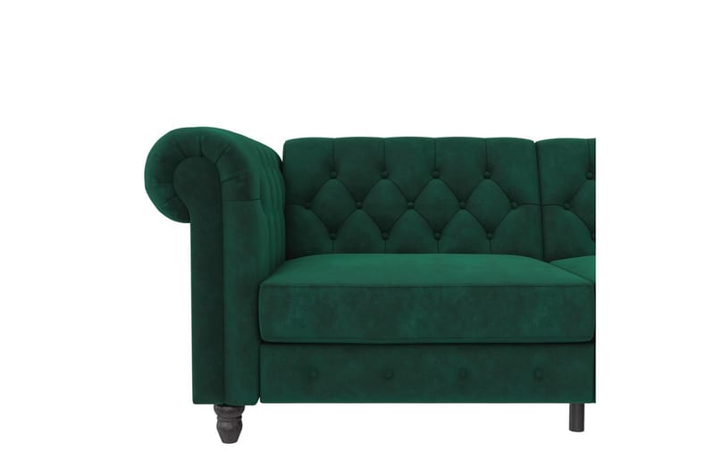 Vuodesohva Felix 236x87x83 cm, Tummanvihreä, Sametti - 236x87x83 cm, Tummanvihreä, Sametti - Huonekalut - Sohva - Vuodesohva