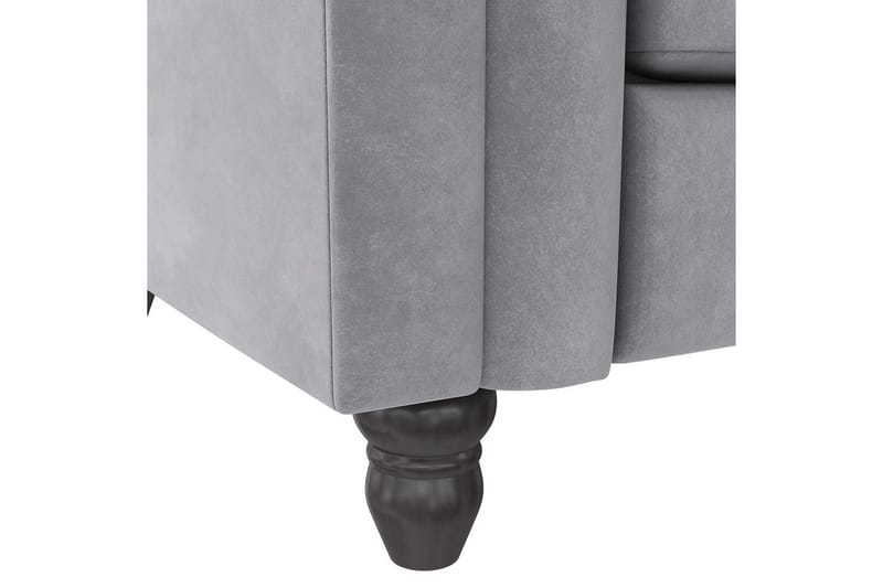 Vuodesohva Felix 236x87x83 cm, Vaaleanharmaa, Sametti - 236x87x83 cm, Vaaleanharmaa, Sametti - Huonekalut - Sohva - Vuodesohva - 3 istuttava vuodesohva