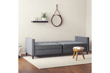 Vuodesohva Hartford 203x83x82 cm, Antrasiitti, Sametti - 203x83x82 cm, Antrasiitti, Sametti - Huonekalut - Sohva - Vuodesohva - 3 istuttava vuodesohva
