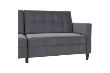 Vuodesohva Hartford 203x83x82 cm, Antrasiitti, Sametti - 203x83x82 cm, Antrasiitti, Sametti - Huonekalut - Sohva - Vuodesohva - 3 istuttava vuodesohva