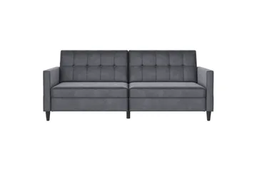 Vuodesohva Hartford 203x83x82 cm, Antrasiitti, Sametti - 203x83x82 cm, Antrasiitti, Sametti - Huonekalut - Sohva - Vuodesohva - 3 istuttava vuodesohva