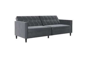 Vuodesohva Hartford 203x83x82 cm, Antrasiitti, Sametti - 203x83x82 cm, Antrasiitti, Sametti - Huonekalut - Sohva - Vuodesohva - 3 istuttava vuodesohva