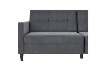 Vuodesohva Hartford 203x83x82 cm, Antrasiitti, Sametti - 203x83x82 cm, Antrasiitti, Sametti - Huonekalut - Sohva - Vuodesohva - 3 istuttava vuodesohva
