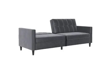 Vuodesohva Hartford 203x83x82 cm, Antrasiitti, Sametti - 203x83x82 cm, Antrasiitti, Sametti - Huonekalut - Sohva - Vuodesohva - 3 istuttava vuodesohva