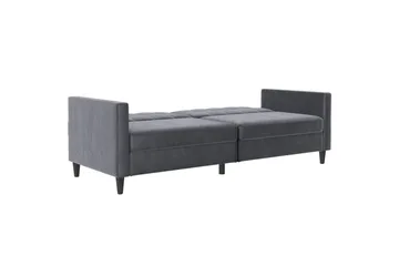 Vuodesohva Hartford 203x83x82 cm, Antrasiitti, Sametti - 203x83x82 cm, Antrasiitti, Sametti - Huonekalut - Sohva - Vuodesohva - 3 istuttava vuodesohva