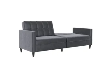 Vuodesohva Hartford 203x83x82 cm, Antrasiitti, Sametti - 203x83x82 cm, Antrasiitti, Sametti - Huonekalut - Sohva - Vuodesohva - 3 istuttava vuodesohva
