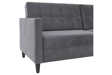 Vuodesohva Hartford 203x83x82 cm, Antrasiitti, Sametti - 203x83x82 cm, Antrasiitti, Sametti - Huonekalut - Sohva - Vuodesohva - 3 istuttava vuodesohva