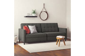 Vuodesohva Hartford 203x83x82 cm, Antrasiitti, Pellavakankaan näköinen (100% polyesteri) - 203x83x82 cm, Antrasiitti, Pellavakankaan näköinen (100% polyesteri) - Huonekalut - Sohva - Vuodesohva - 3 istuttava vuodesohva