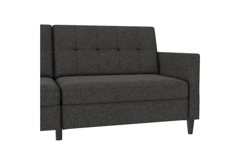 Vuodesohva Hartford 203x83x82 cm, Antrasiitti, Pellavakankaan näköinen (100% polyesteri) - 203x83x82 cm, Antrasiitti, Pellavakankaan näköinen (100% polyesteri) - Huonekalut - Sohva - Vuodesohva - 3 istuttava vuodesohva