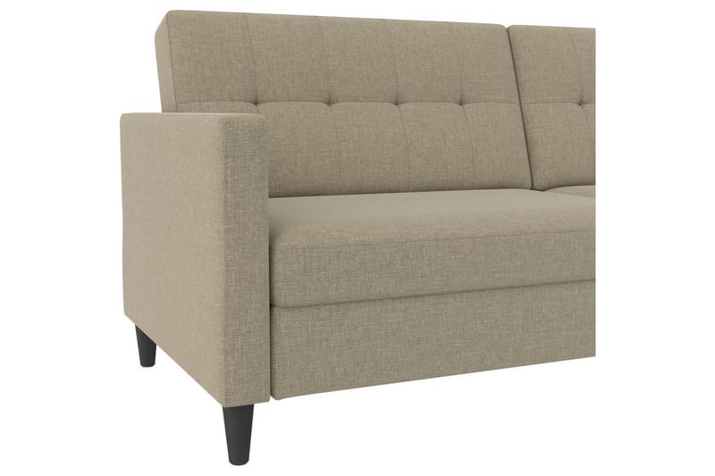 Vuodesohva Hartford 203x83x82 cm, Cappucino, Pellavakankaan näköinen (100% polyesteri) - 203x83x82 cm, Cappucino, Pellavakankaan näköinen (100% polyesteri) - Huonekalut - Sohva - Vuodesohva