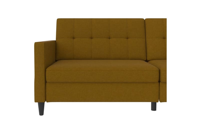 Vuodesohva Hartford 203x83x82 cm, Curry, Pellavakankaan näköinen (100% polyesteri) - 203x83x82 cm, Curry, Pellavakankaan näköinen (100% polyesteri) - Huonekalut - Sohva - Vuodesohva
