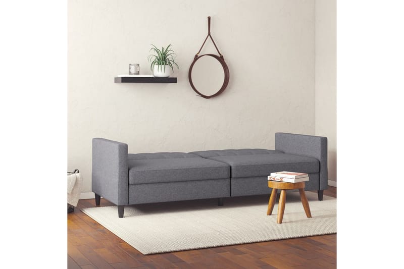 Vuodesohva Hartford 203x83x82 cm, Harmaa, Pellavakankaan näköinen (100% polyesteri) - 203x83x82 cm, Harmaa, Pellavakankaan näköinen (100% polyesteri) - Huonekalut - Sohva - Vuodesohva