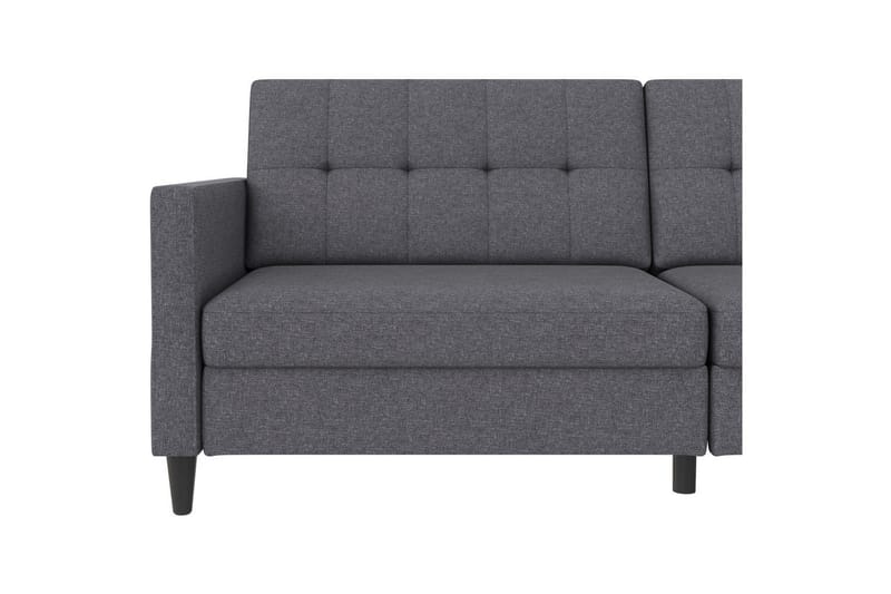 Vuodesohva Hartford 203x83x82 cm, Harmaa, Pellavakankaan näköinen (100% polyesteri) - 203x83x82 cm, Harmaa, Pellavakankaan näköinen (100% polyesteri) - Huonekalut - Sohva - Vuodesohva