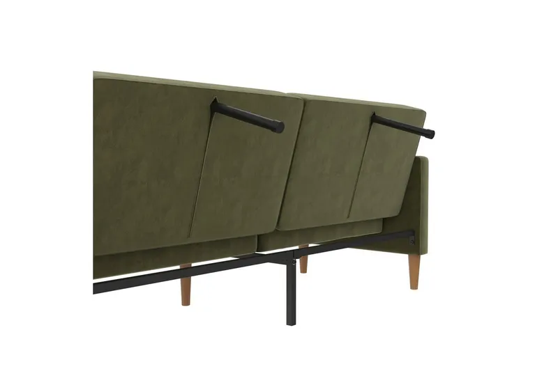 Vuodesohva Lilly Oliivinvihreä, Sametti - Oliivinvihreä, Sametti - Huonekalut - Sohva - Vuodesohva - 3 istuttava vuodesohva