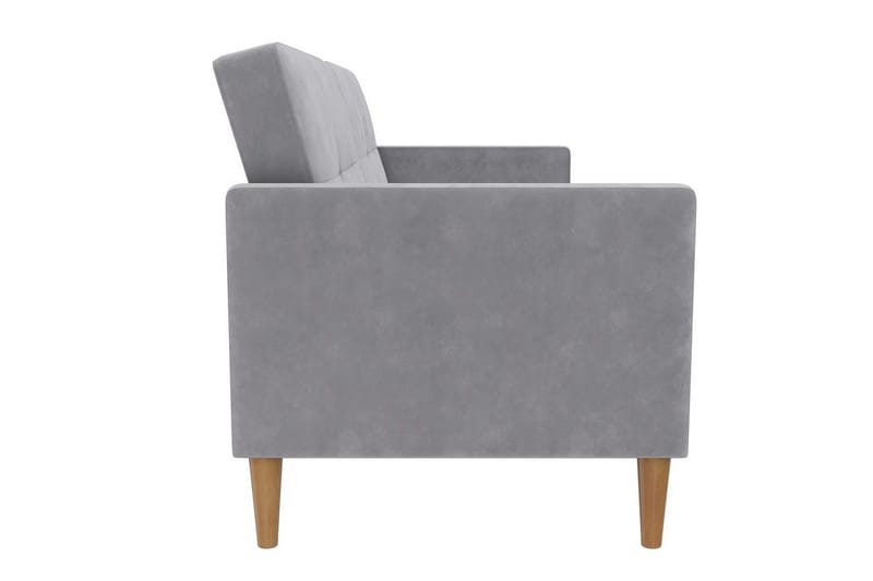 Vuodesohva Lilly Vaaleanharmaa, Sametti - Vaaleanharmaa, Sametti - Huonekalut - Sohva - Vuodesohva - 3 istuttava vuodesohva