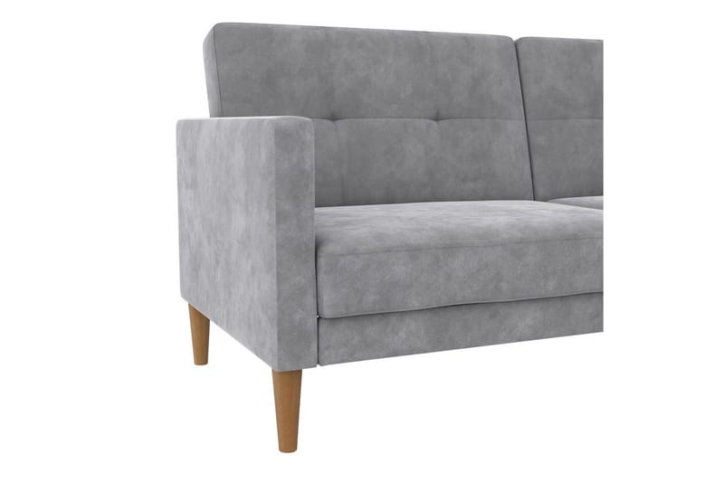 Vuodesohva Lilly Vaaleanharmaa, Sametti - Vaaleanharmaa, Sametti - Huonekalut - Sohva - Vuodesohva - 3 istuttava vuodesohva