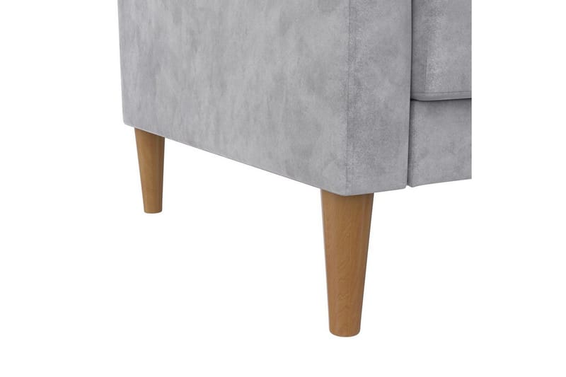 Vuodesohva Lilly Vaaleanharmaa, Sametti - Vaaleanharmaa, Sametti - Huonekalut - Sohva - Vuodesohva - 3 istuttava vuodesohva