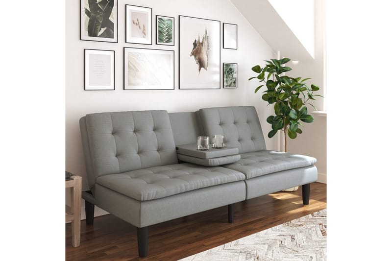 Vuodesohva Maine Harmaa kangas - Harmaa kangas - Huonekalut - Sohva - Vuodesohva - 3 istuttava vuodesohva