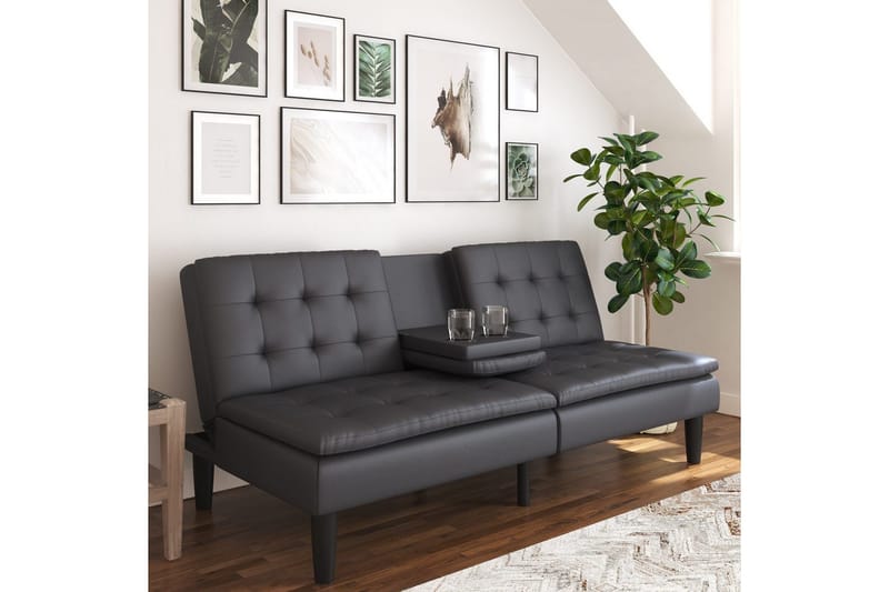 Vuodesohva Maine Harmaa PU - Harmaa PU - Huonekalut - Sohva - Vuodesohva - 3 istuttava vuodesohva