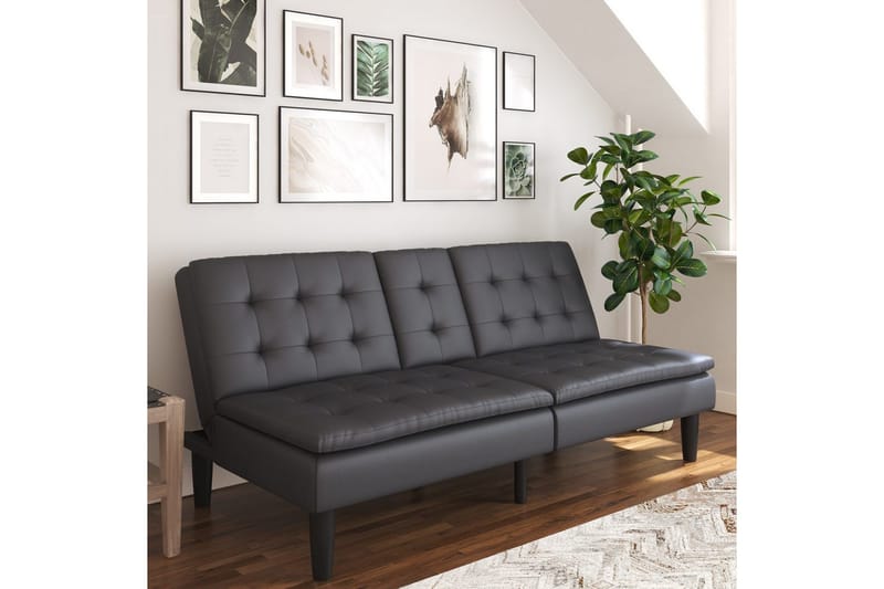 Vuodesohva Maine Harmaa PU - Harmaa PU - Huonekalut - Sohva - Vuodesohva - 3 istuttava vuodesohva