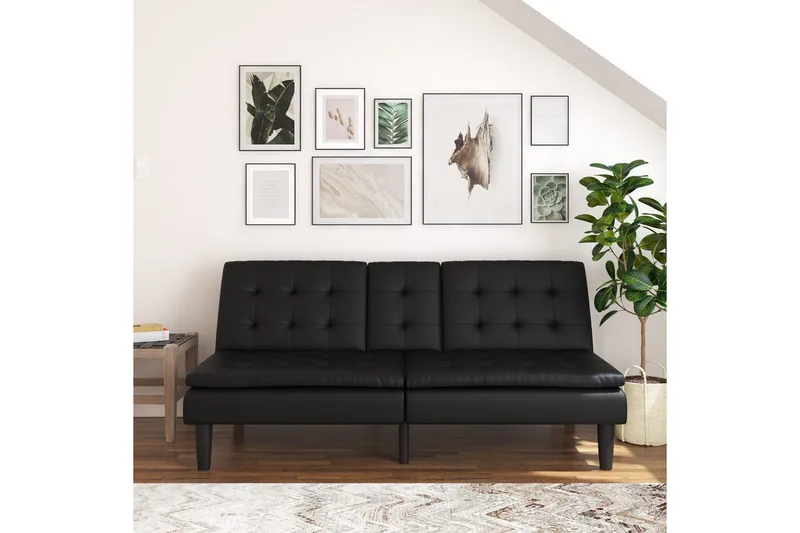 Vuodesohva Maine Musta - Musta - Huonekalut - Sohva - Vuodesohva - 3 istuttava vuodesohva