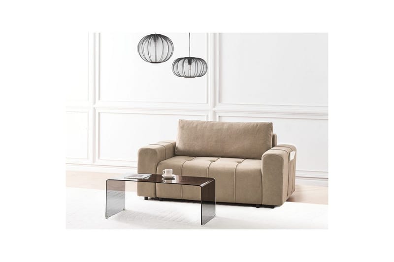 2-istuttava sohva Innvik - Ruskea, 121x156 cm - Huonekalut - Sohva - Vuodesohva