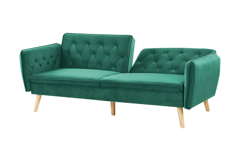2:n ist Vuodesohva Keianes - Sametti / tummanvihreä - Huonekalut - Sohva - Vuodesohva - 2 istuttava vuodesohva
